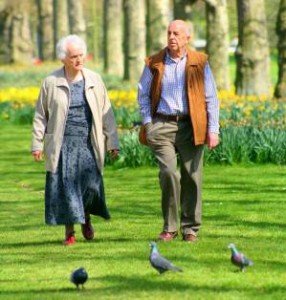 generic people walking in park